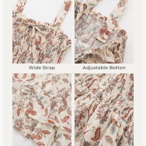 Grace Karin Floral Tiered Maxi Dress in Cream and Brown Size Small - Picture 13 of 15